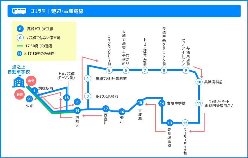ゴリラ号／楚辺・古波蔵線　路線図